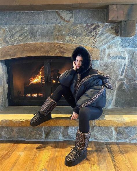 kylie jenner puffer jacket fendi|Kylie Jenner ski outfits.